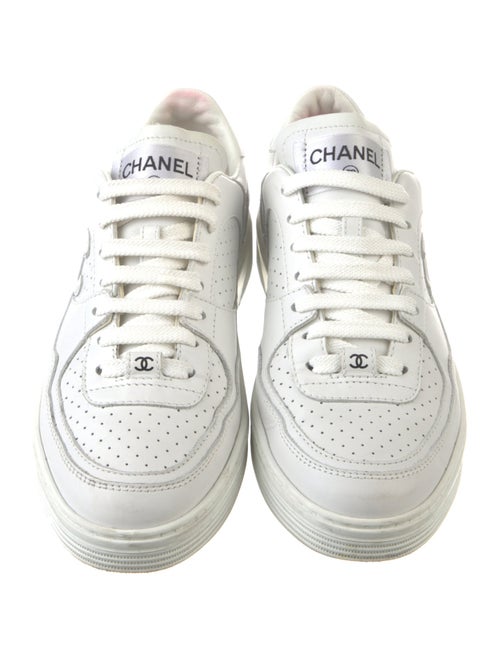 Chanel Interlocking CC Logo Leather Sneakers