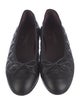 Chanel Interlocking CC Logo Leather Ballet Flats