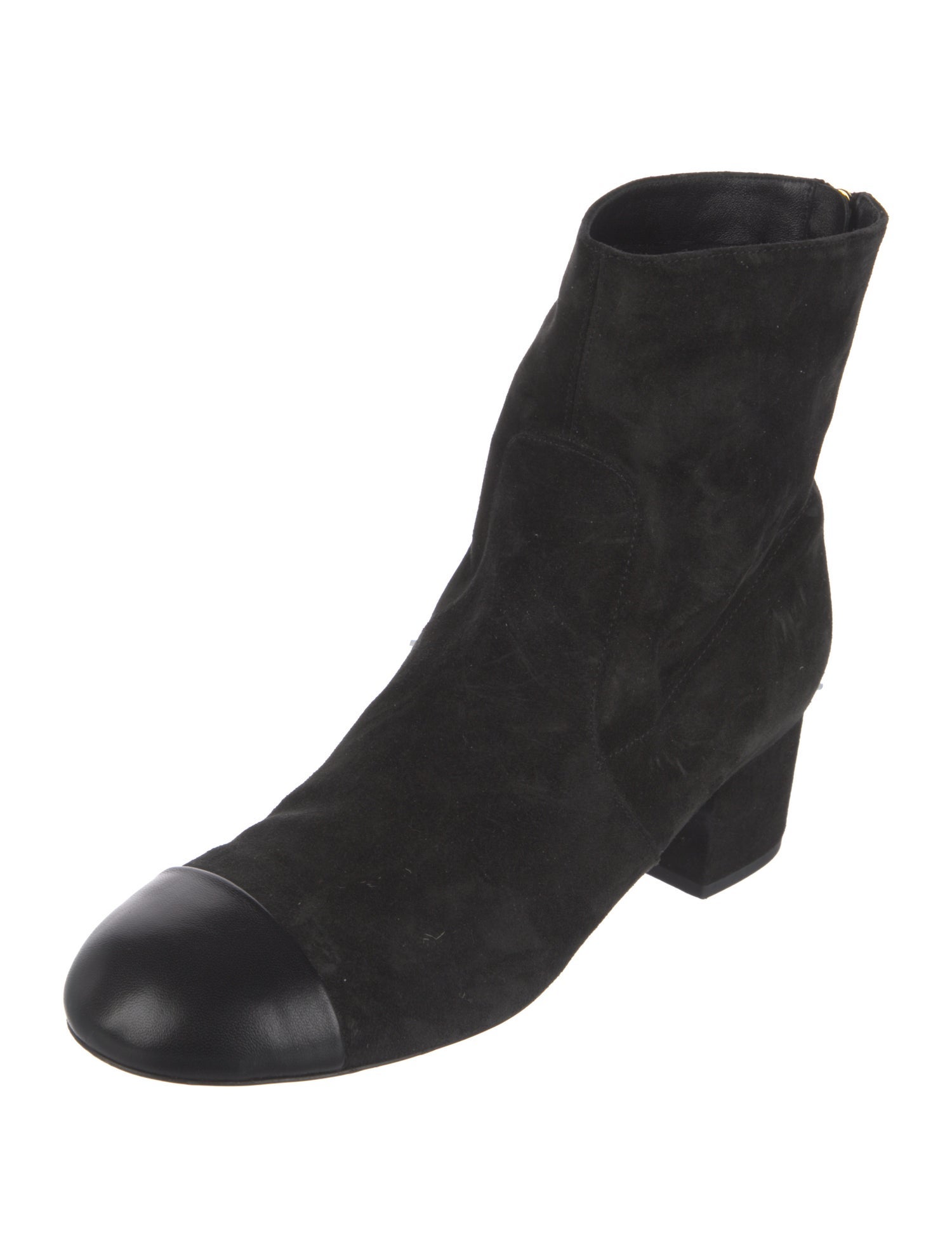 Chanel Interlocking CC Logo Suede Boots