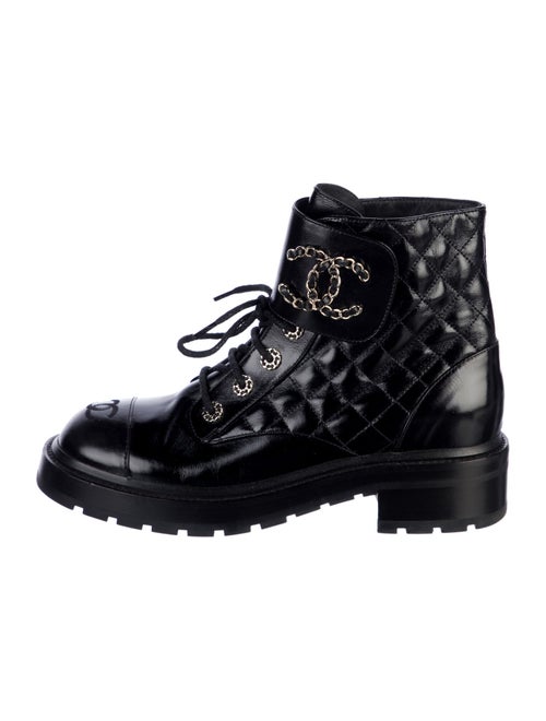 Chanel 2020 Interlocking CC Logo Combat Boots