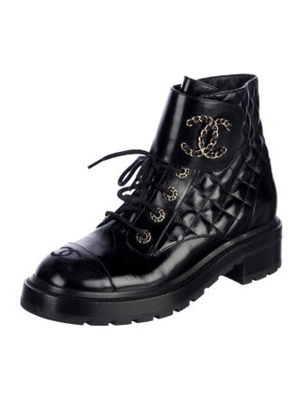 Chanel 2020 Interlocking CC Logo Combat Boots