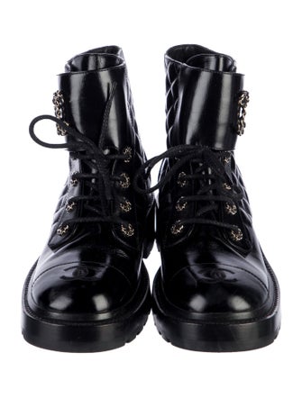 Chanel 2020 Interlocking CC Logo Combat Boots