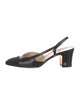 Chanel Interlocking CC Logo Leather Slingback Pumps