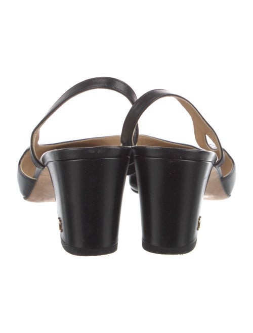 Chanel Interlocking CC Logo Leather Slingback Pumps