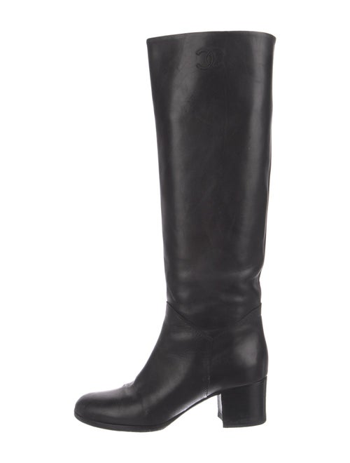Chanel Interlocking CC Logo Leather Riding Boots