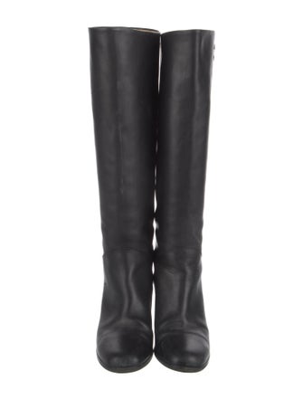 Chanel Interlocking CC Logo Leather Riding Boots
