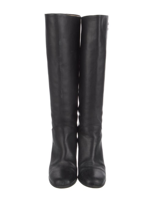 Chanel Interlocking CC Logo Leather Riding Boots