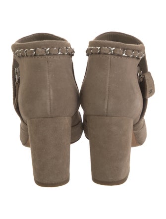 Chanel Interlocking CC Logo Suede Boots