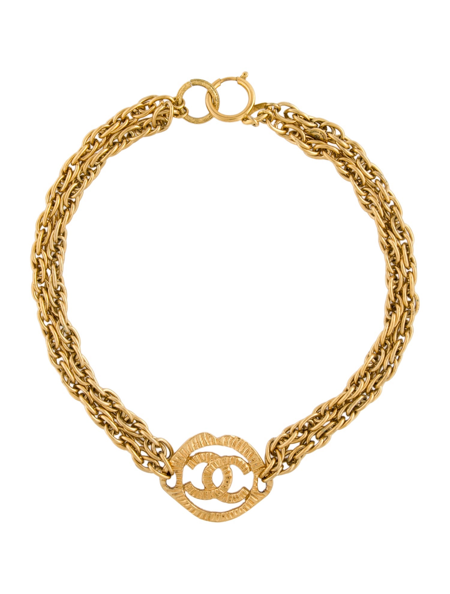 Chanel Vintage CC Double Strand Collar Necklace