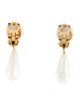 Chanel Faux Pearl CC Clip-On Drop Earrings