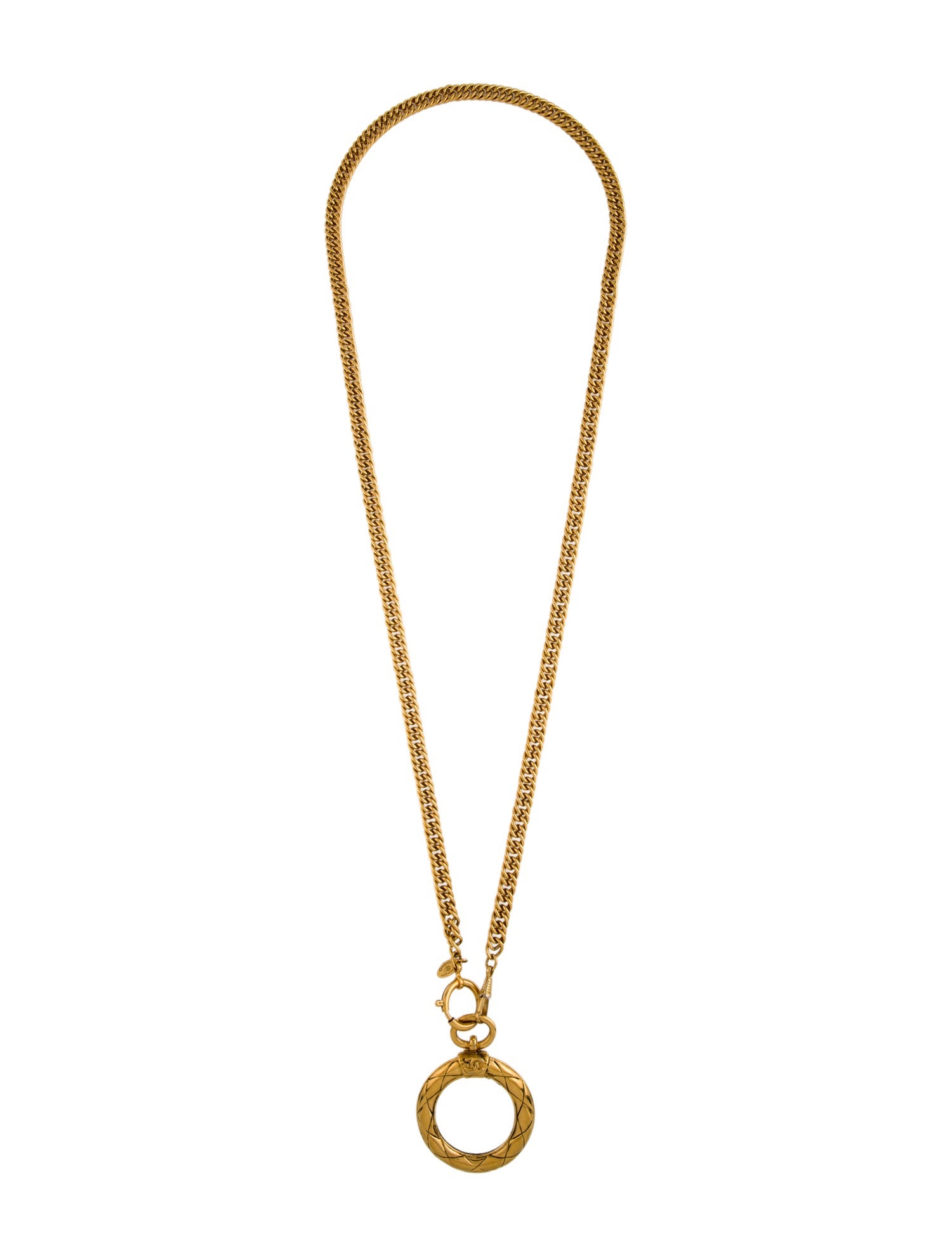 Chanel Vintage Magnifying Glass Pendant Necklace