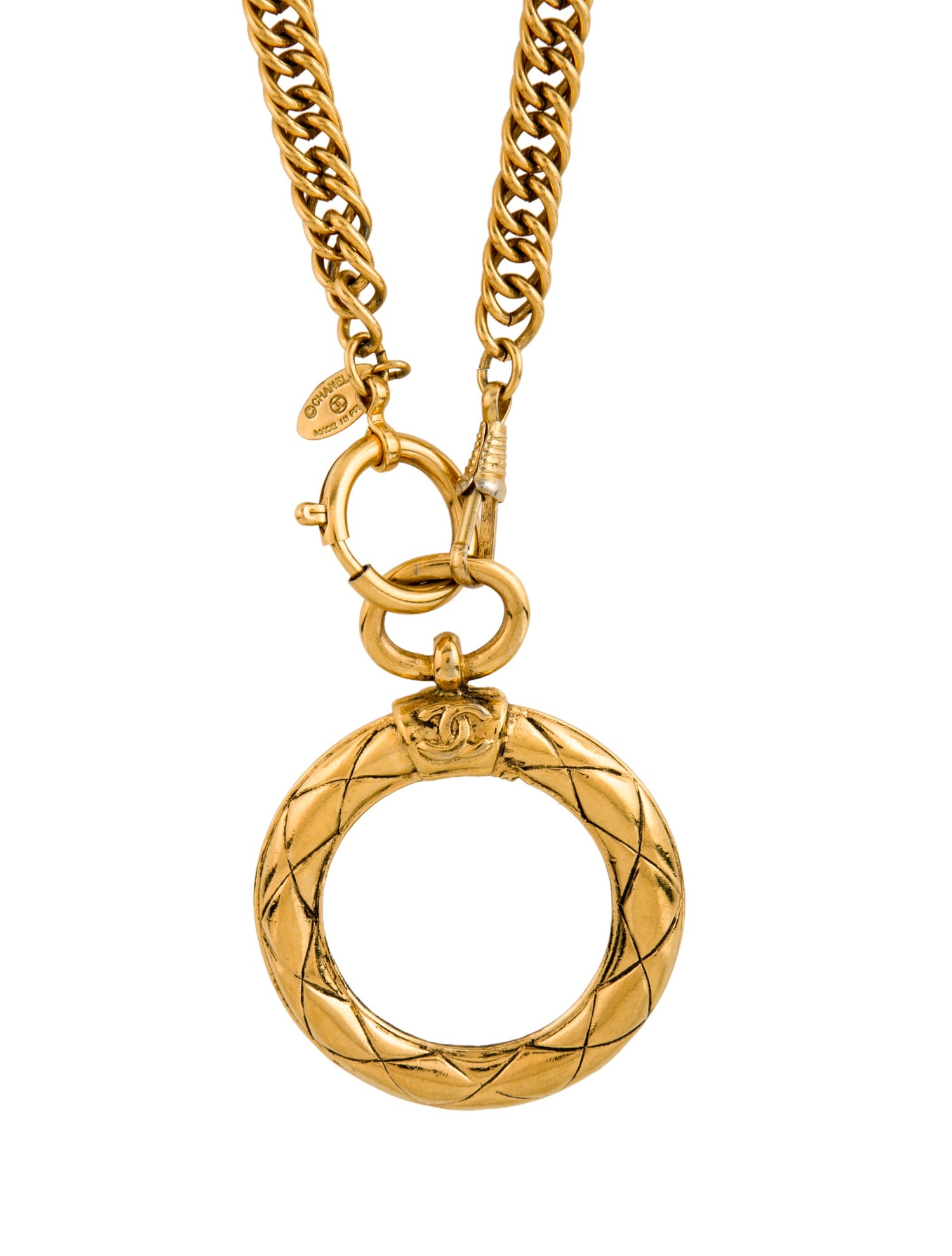 Chanel Vintage Magnifying Glass Pendant Necklace