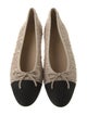 Chanel Interlocking CC Logo Tweed Flats