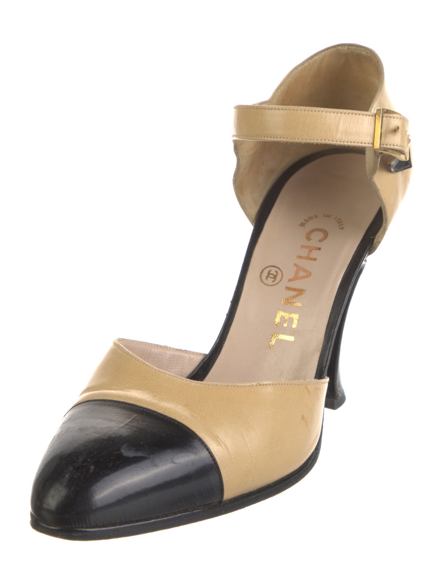 Chanel Vintage Leather D'Orsay Pumps