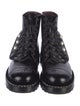 Chanel Interlocking CC Logo Leather Combat Boots