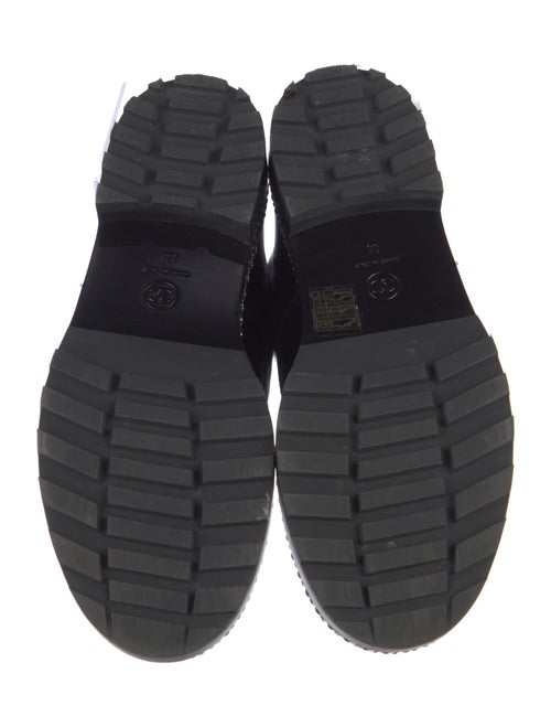 Chanel Interlocking CC Logo Leather Combat Boots