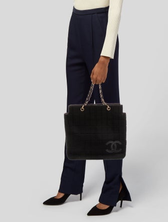 Chanel Jersey Chocolate Bar Tote