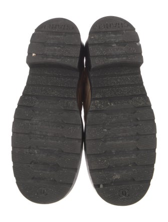 Chanel Interlocking CC Logo Leather Combat Boots