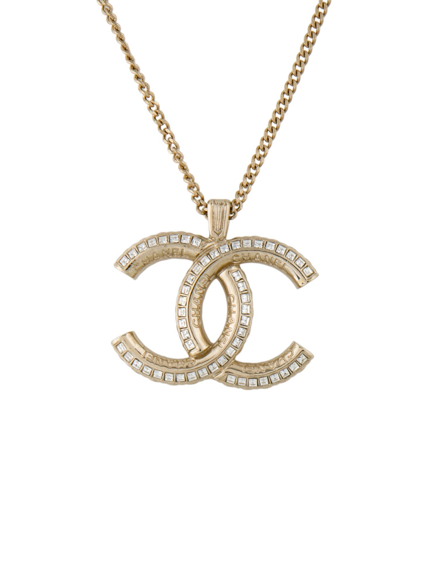 Chanel 2022 Strass CC Pendant Necklace