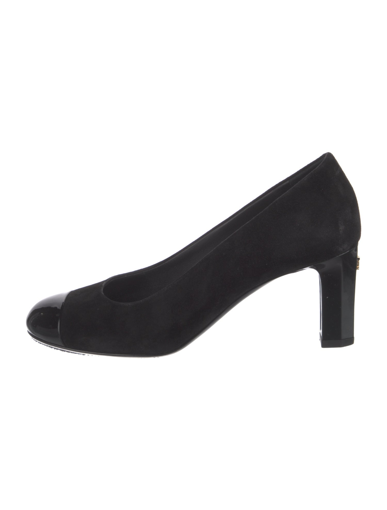 Chanel Interlocking CC Logo Suede Pumps