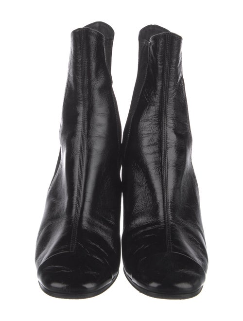 Chanel Interlocking CC Logo Patent Leather Chelsea Boots