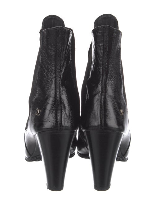 Chanel Interlocking CC Logo Patent Leather Chelsea Boots