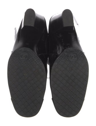 Chanel Interlocking CC Logo Patent Leather Chelsea Boots