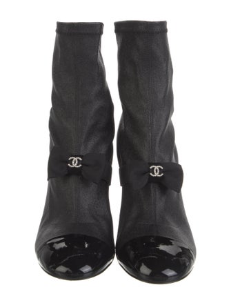 Chanel Interlocking CC Logo Leather Boots