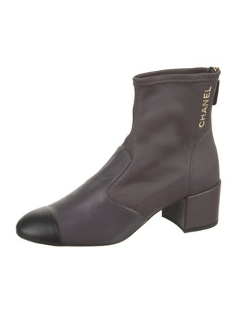 Chanel Interlocking CC Logo Leather Boots