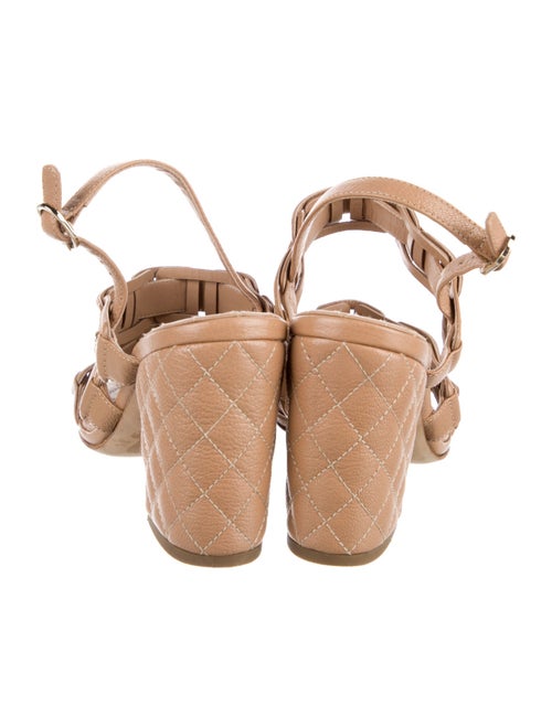 Chanel Interlocking CC Logo Leather Slingback Sandals