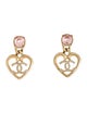 Chanel 2023 Strass CC Heart Drop Earrings