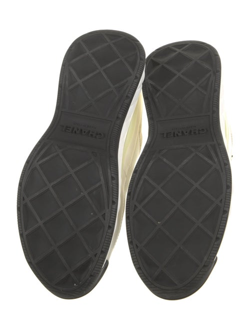 Chanel Interlocking CC Logo Leather Trim Embellishment Sneakers