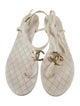 Chanel Interlocking CC Logo Leather T-Strap Sandals