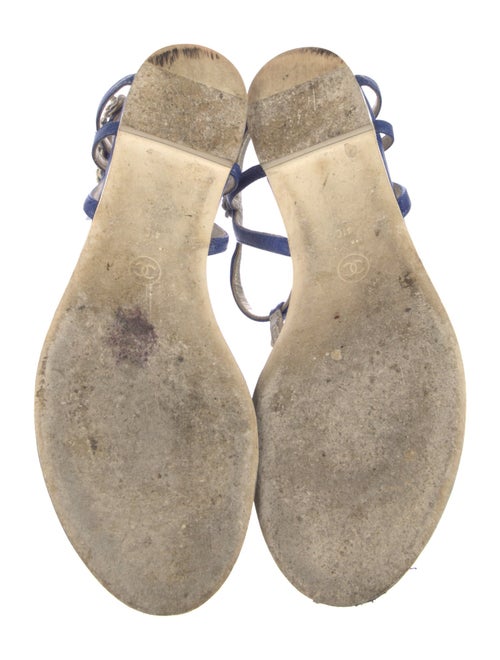 Chanel Interlocking CC Logo Leather T-Strap Sandals