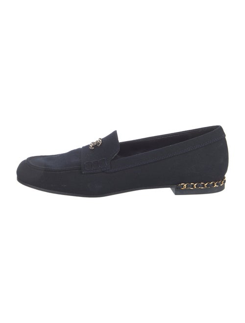 Chanel Interlocking CC Logo Canvas Loafers
