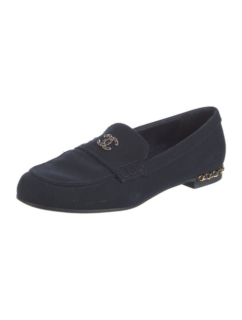 Chanel Interlocking CC Logo Canvas Loafers