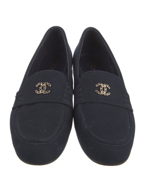 Chanel Interlocking CC Logo Canvas Loafers