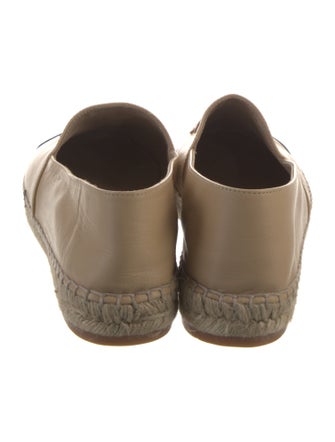 Chanel Interlocking CC Logo Leather Espadrilles