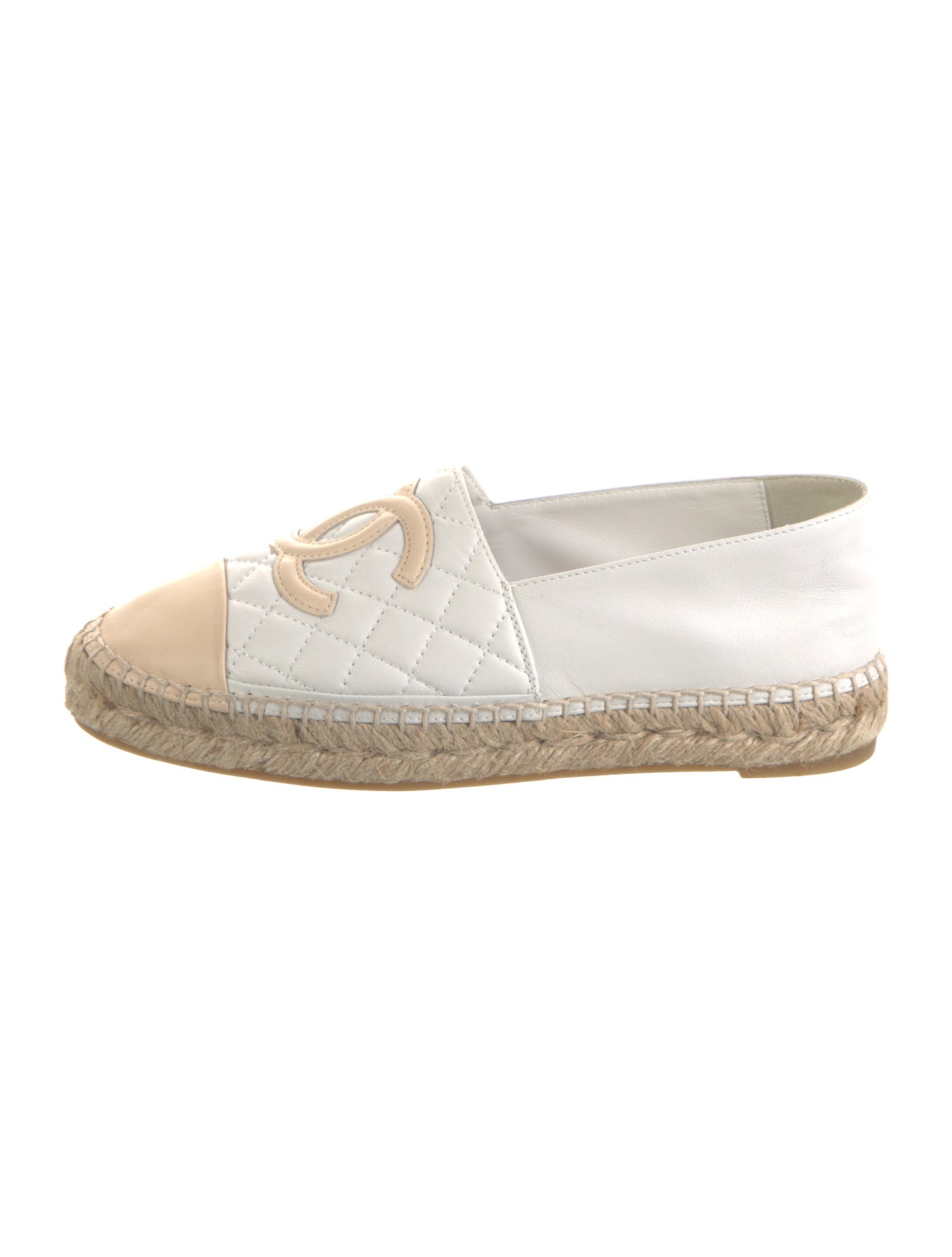 Chanel Interlocking CC Logo Leather Espadrilles