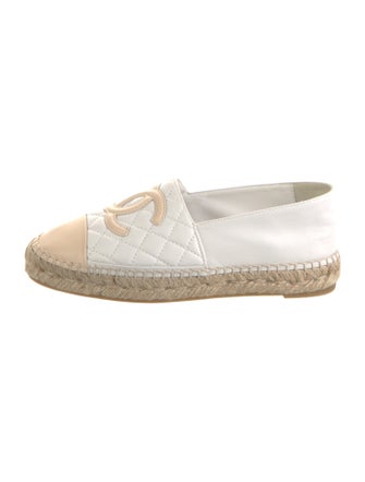 Chanel Interlocking CC Logo Leather Espadrilles