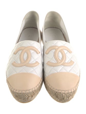Chanel Interlocking CC Logo Leather Espadrilles