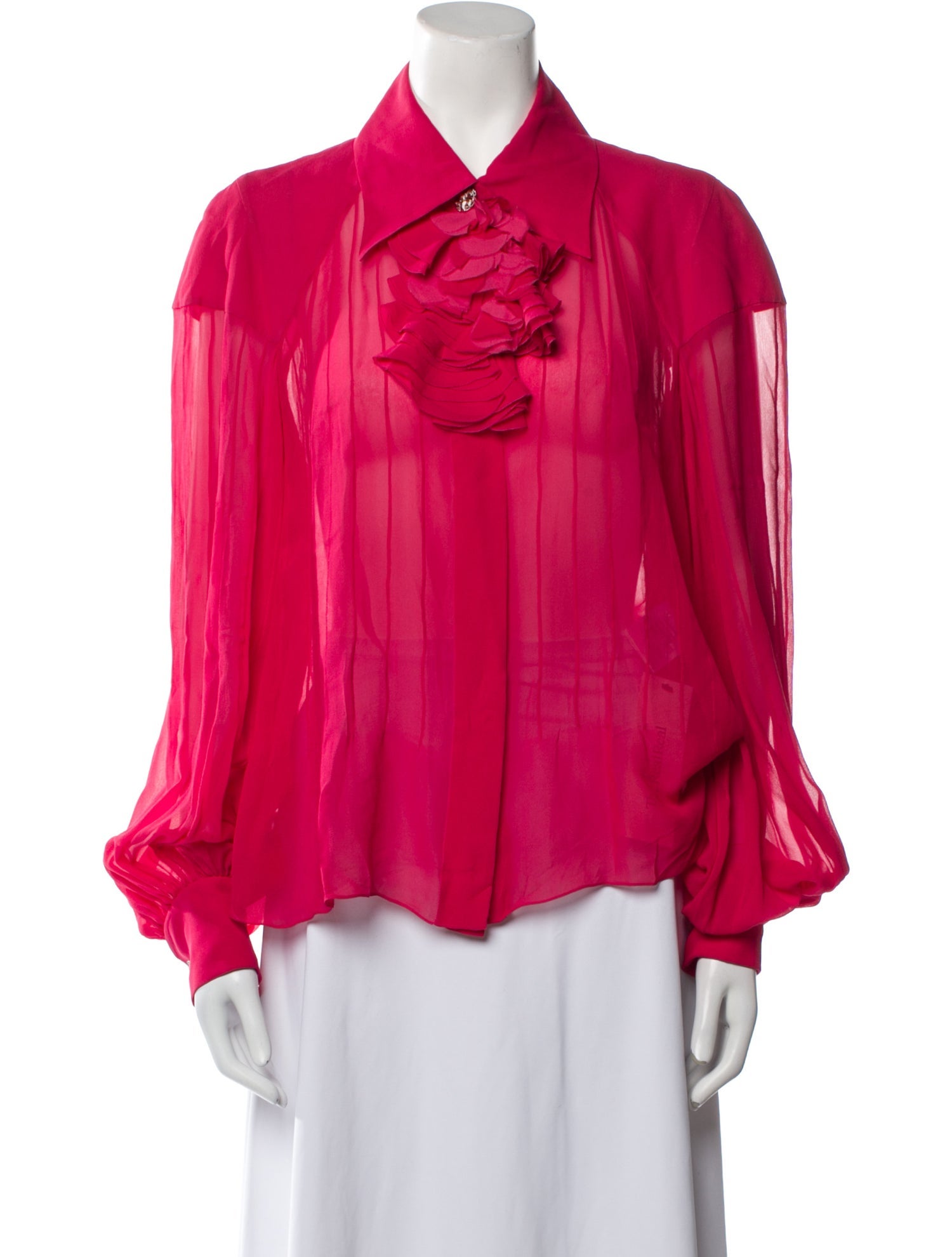 Chanel 2016 Silk Button-Up Top