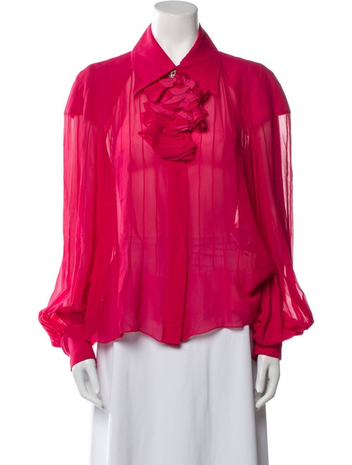 Chanel 2016 Silk Button-Up Top