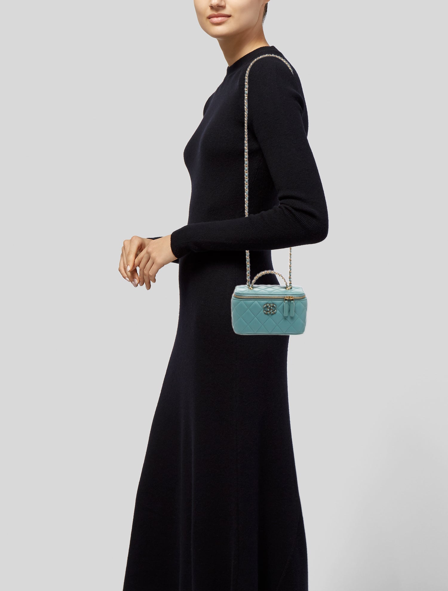 Chanel Logo Top Handle Vanity Case