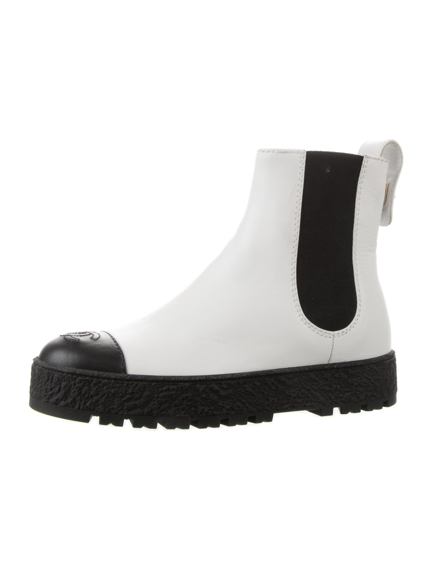 Chanel 2021 Interlocking CC Logo Chelsea Boots
