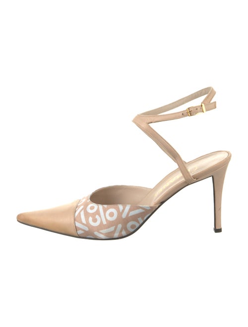 Chanel Interlocking CC Logo Leather Slingback Pumps