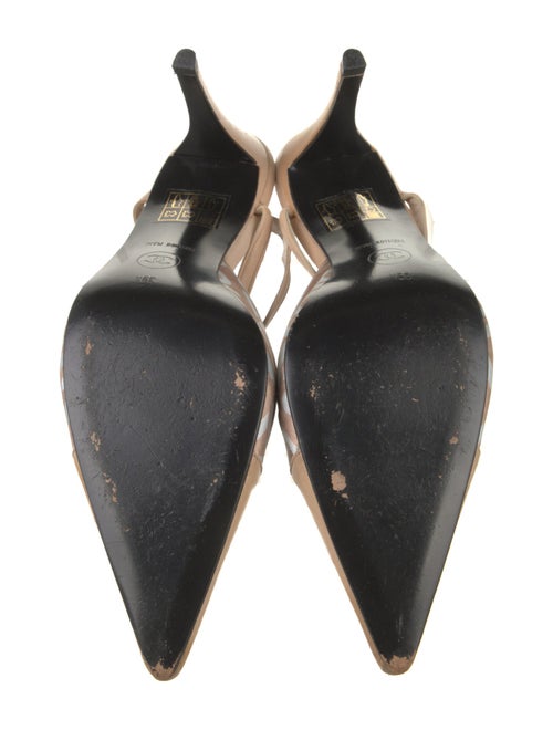 Chanel Interlocking CC Logo Leather Slingback Pumps