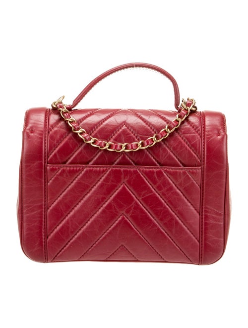 Chanel Chevron Top Handle Flap Bag