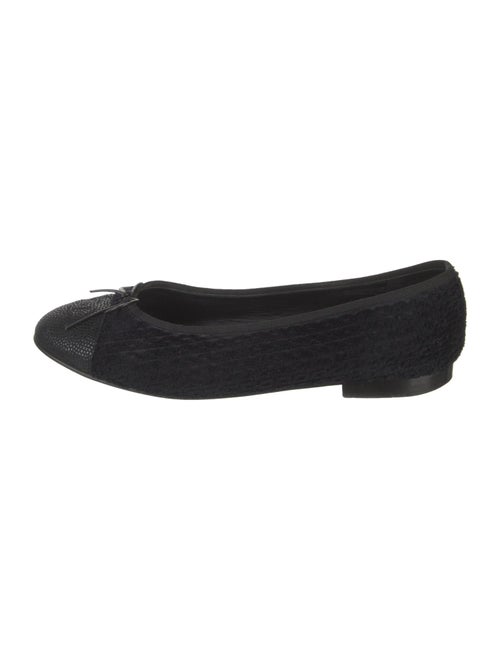Chanel Interlocking CC Logo Bow Accents Ballet Flats