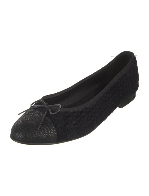 Chanel Interlocking CC Logo Bow Accents Ballet Flats